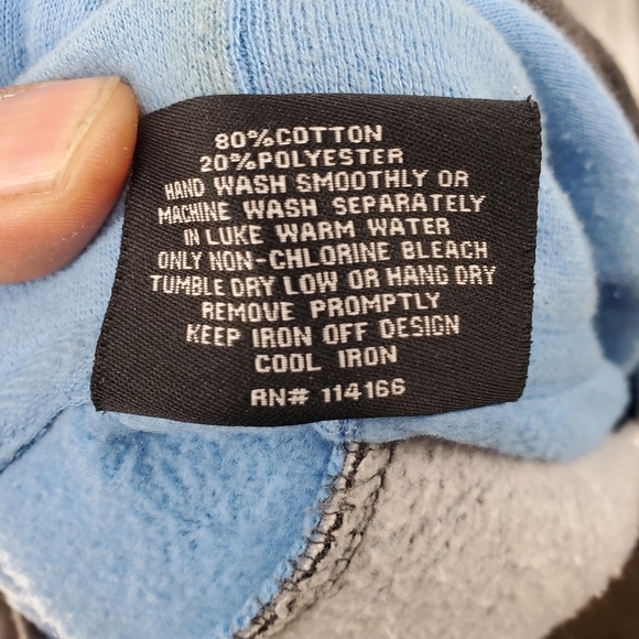 North Carolina Tar Heels Hoodie Men's Large Team Logo Blue Grey - Picture 5 of 11